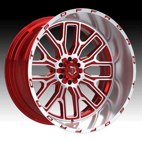 TIS Offroad 560MRL Machined Red Custom Truck Wheels 1